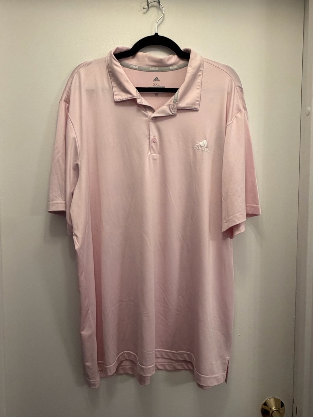 Adidas Golf Performance Polo Shirt Mens 2XL XXL Light Pink Short Sleeve